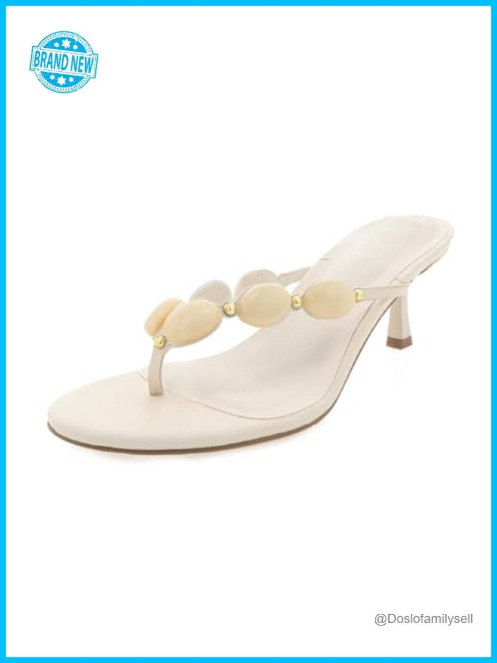 Goolita Kitten Heels Flip Flop Sandals Faux Leather Slip On Jeweled